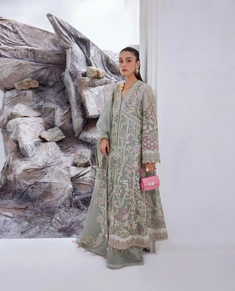 SUFFUSE ORGANZA UNSTITCHED EMB SUIT