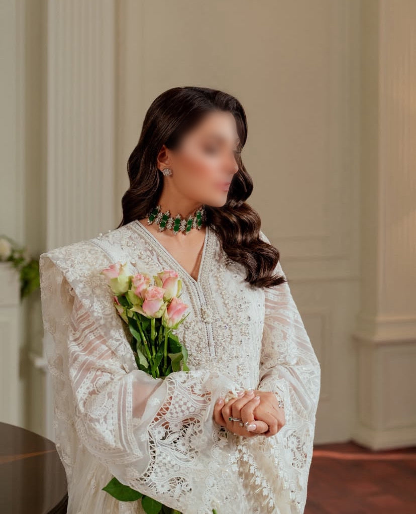 BAROQUE CHIFFON UNSTITCHED EMB SUIT