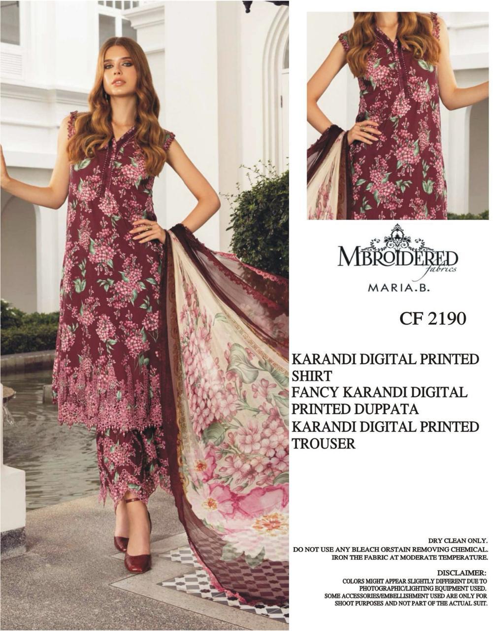 MARIA:B UNSTICHED KARANDI PRINTED 3PC