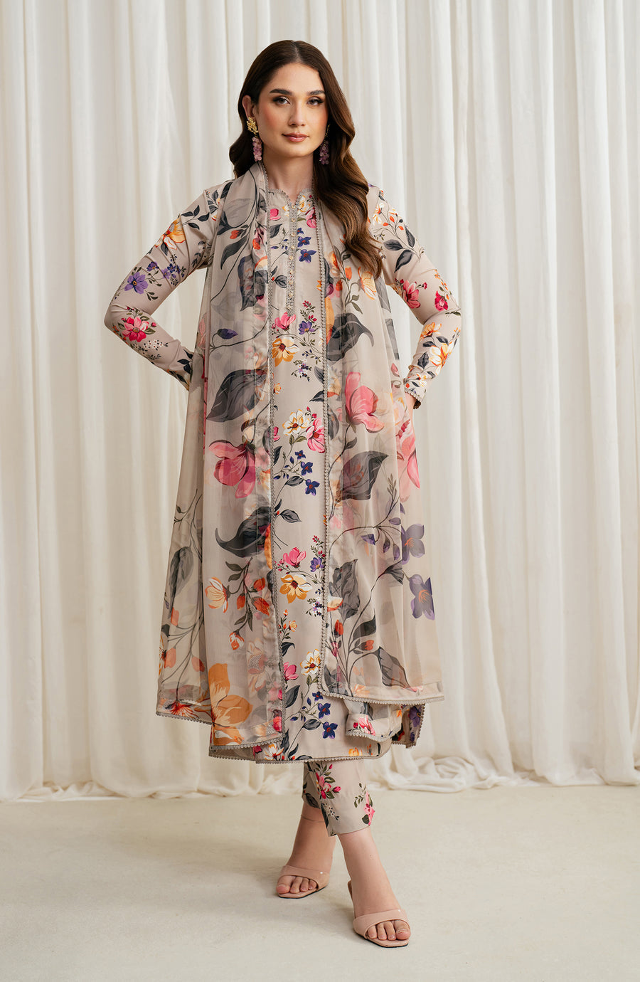 BAROQUE LAWN PRINTED UNSTICH 3PC