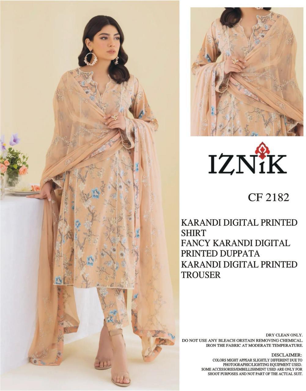 IZNIK UNSTICHED KARANDI PRINTED 3PC