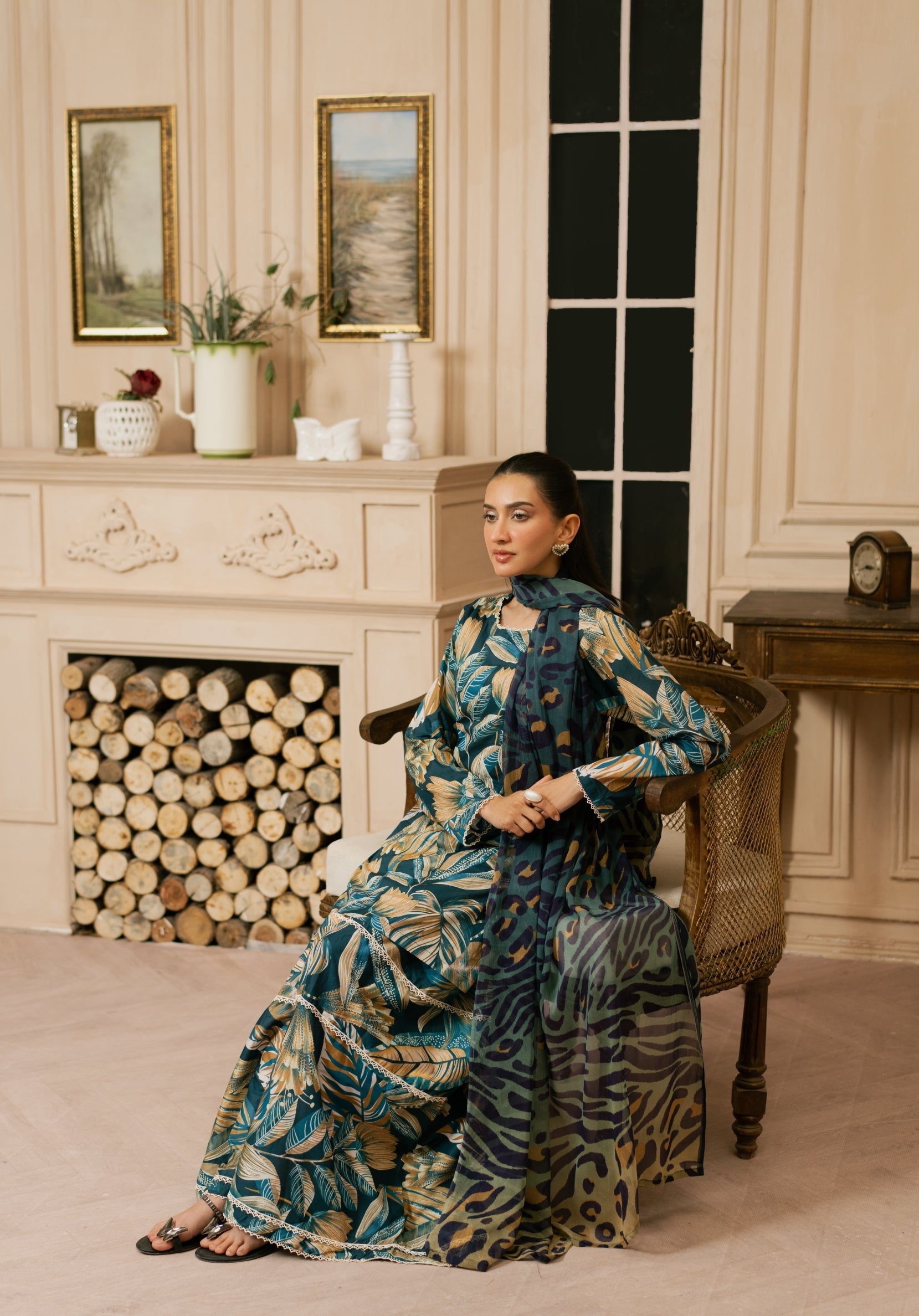 BAROQUE LAWN PRINTED UNSTICH 3PC