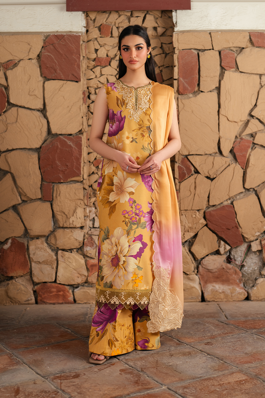 BAROQUE LAWN PRINTED UNSTICH 3PC