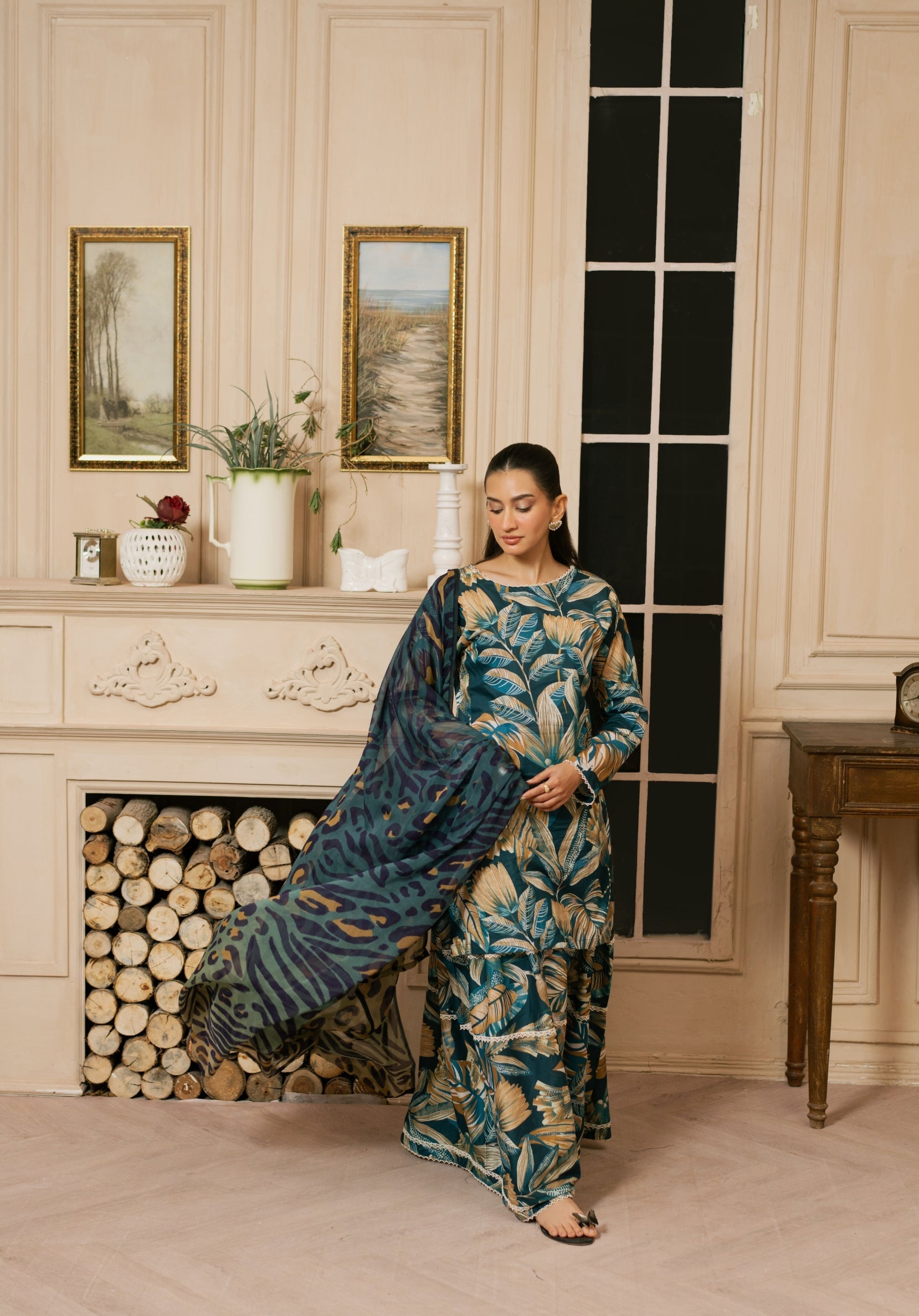 BAROQUE LAWN PRINTED UNSTICH 3PC