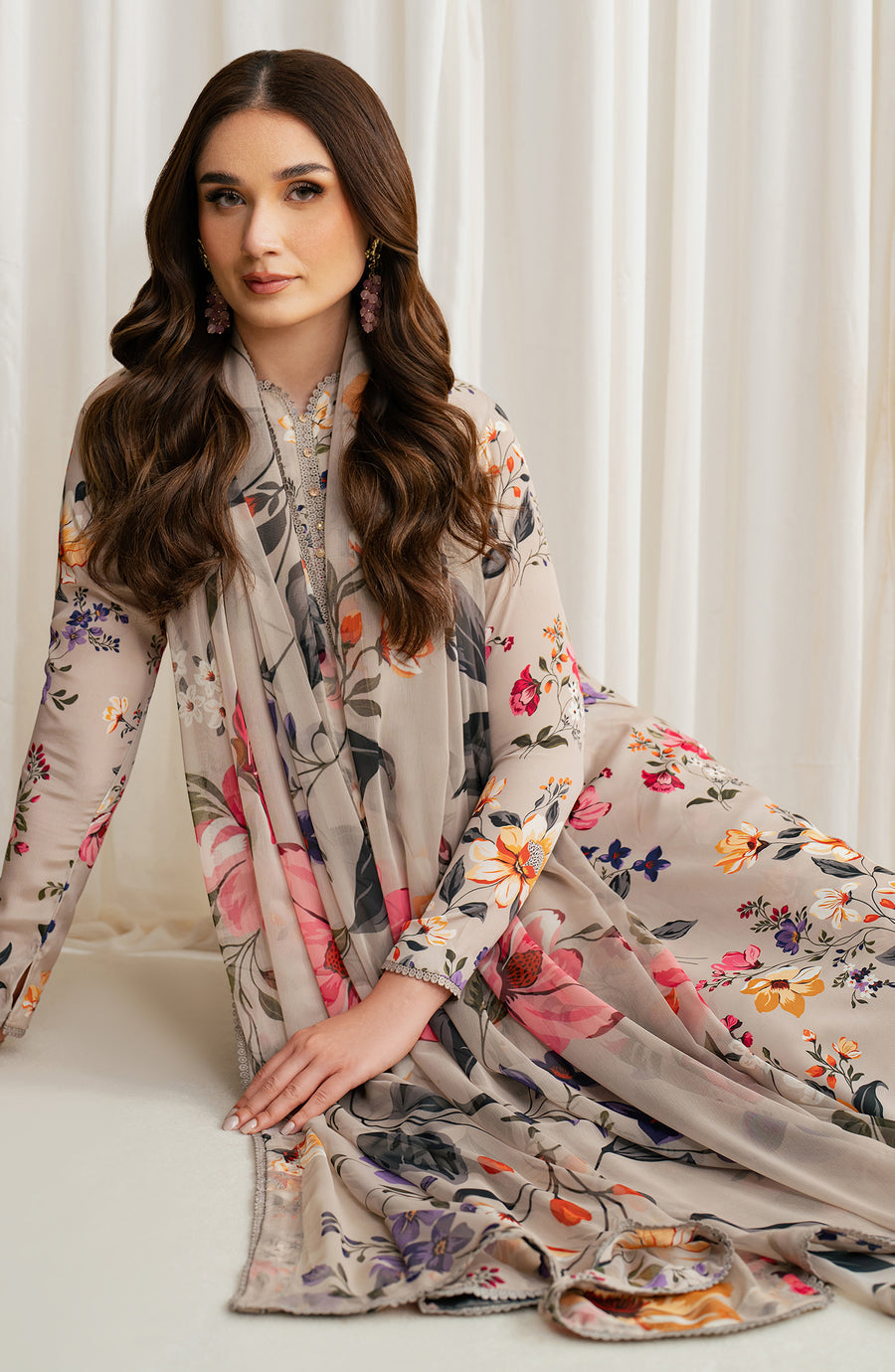 BAROQUE LAWN PRINTED UNSTICH 3PC