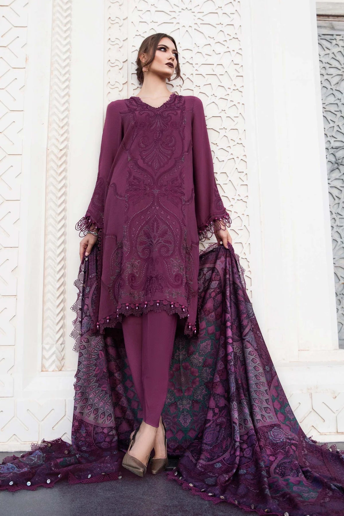 MARIA.B DHANAK UNSTITCHED EMB 3PC