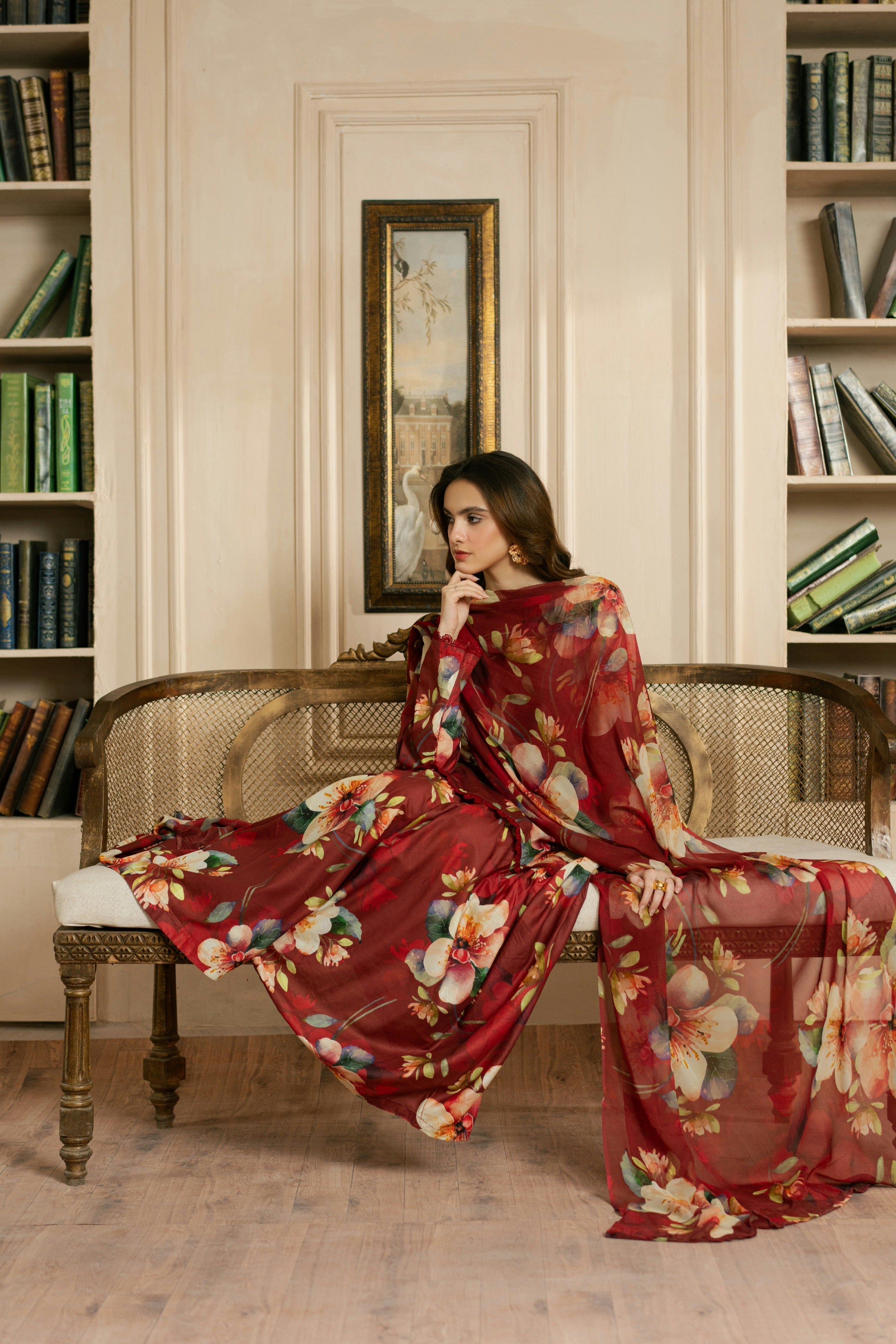 BAROQUE LAWN PRINTED UNSTICH 3PC