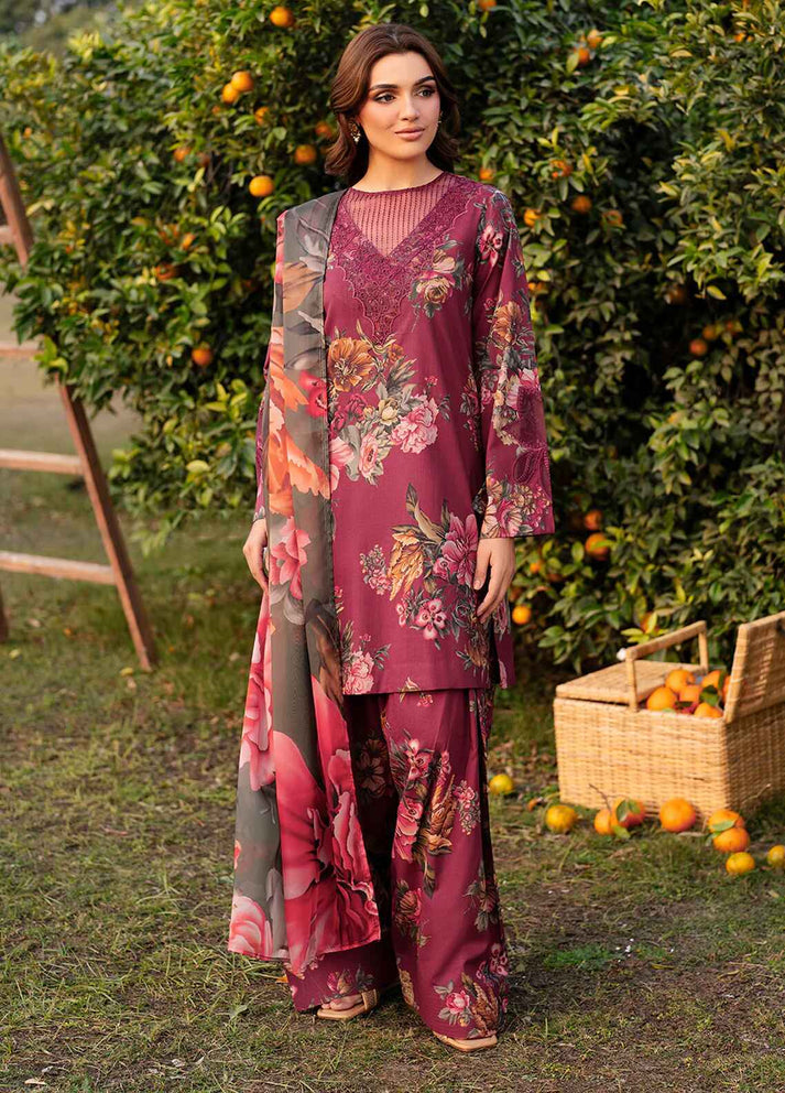 BAROQUE LAWN PRINTED UNSTICH 3PC