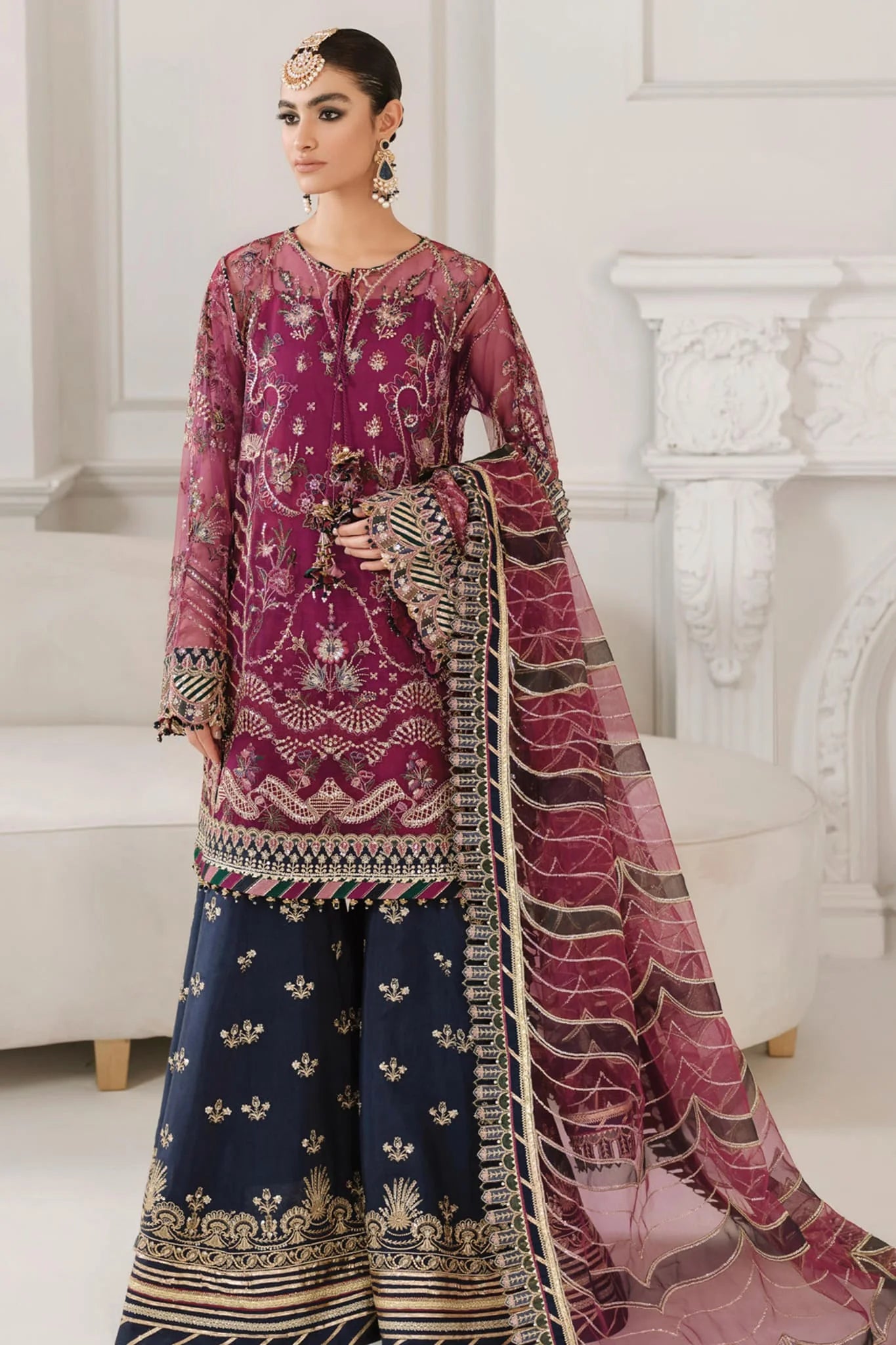 BAROQUE NET UNSTITCHED EMB SUIT