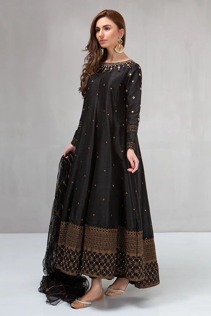 MARIA B KATTAN SILK UNSTICH EMBROIDERED 3PC