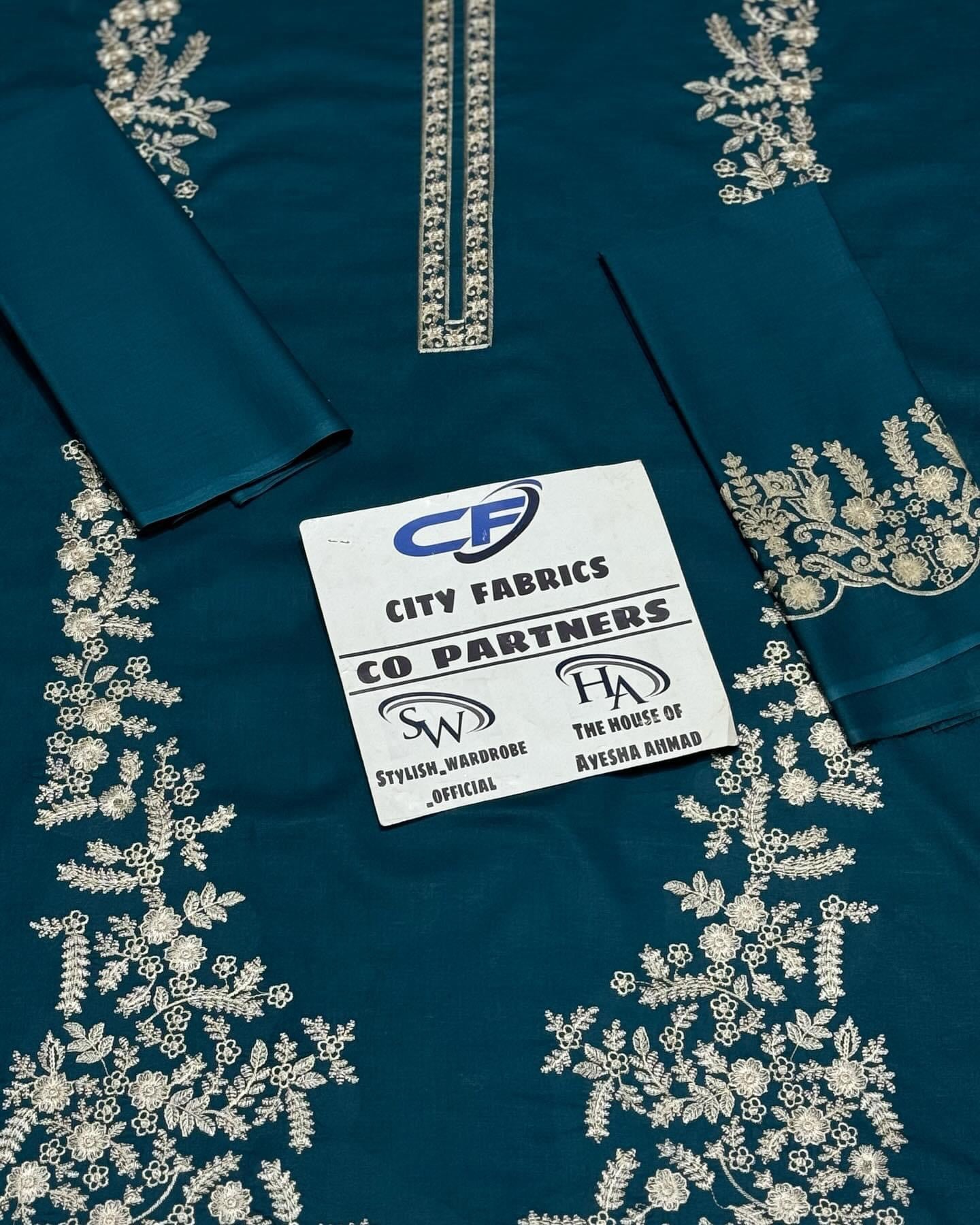 CITY FABRICS DHANAK UNSTITCHED EMB 2PC