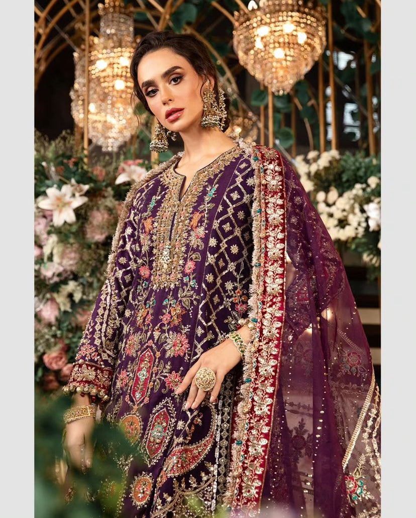 MARIA.B ORGANZA UNSTITCHED EMB MAXI