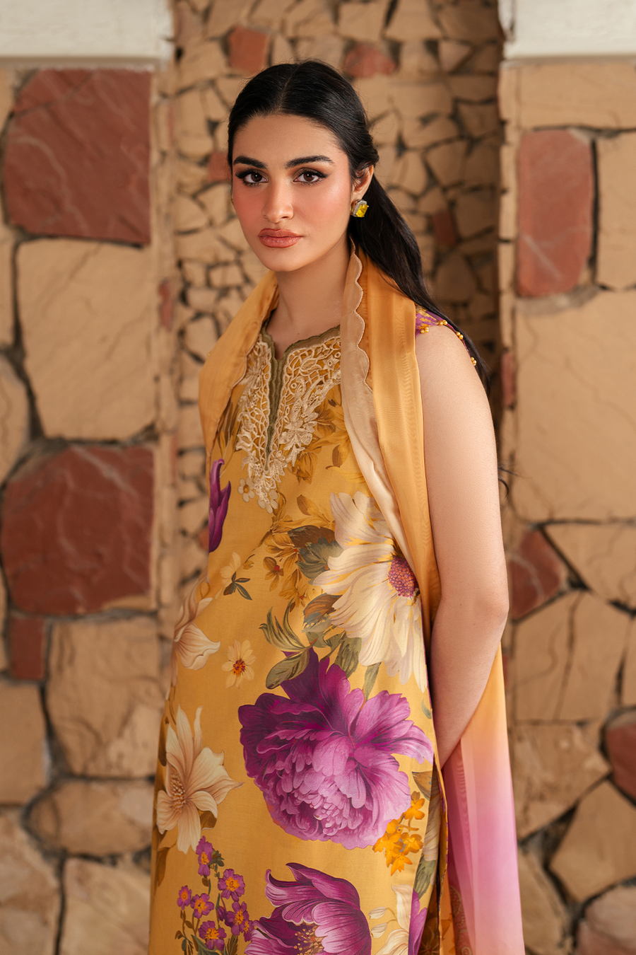 BAROQUE LAWN PRINTED UNSTICH 3PC