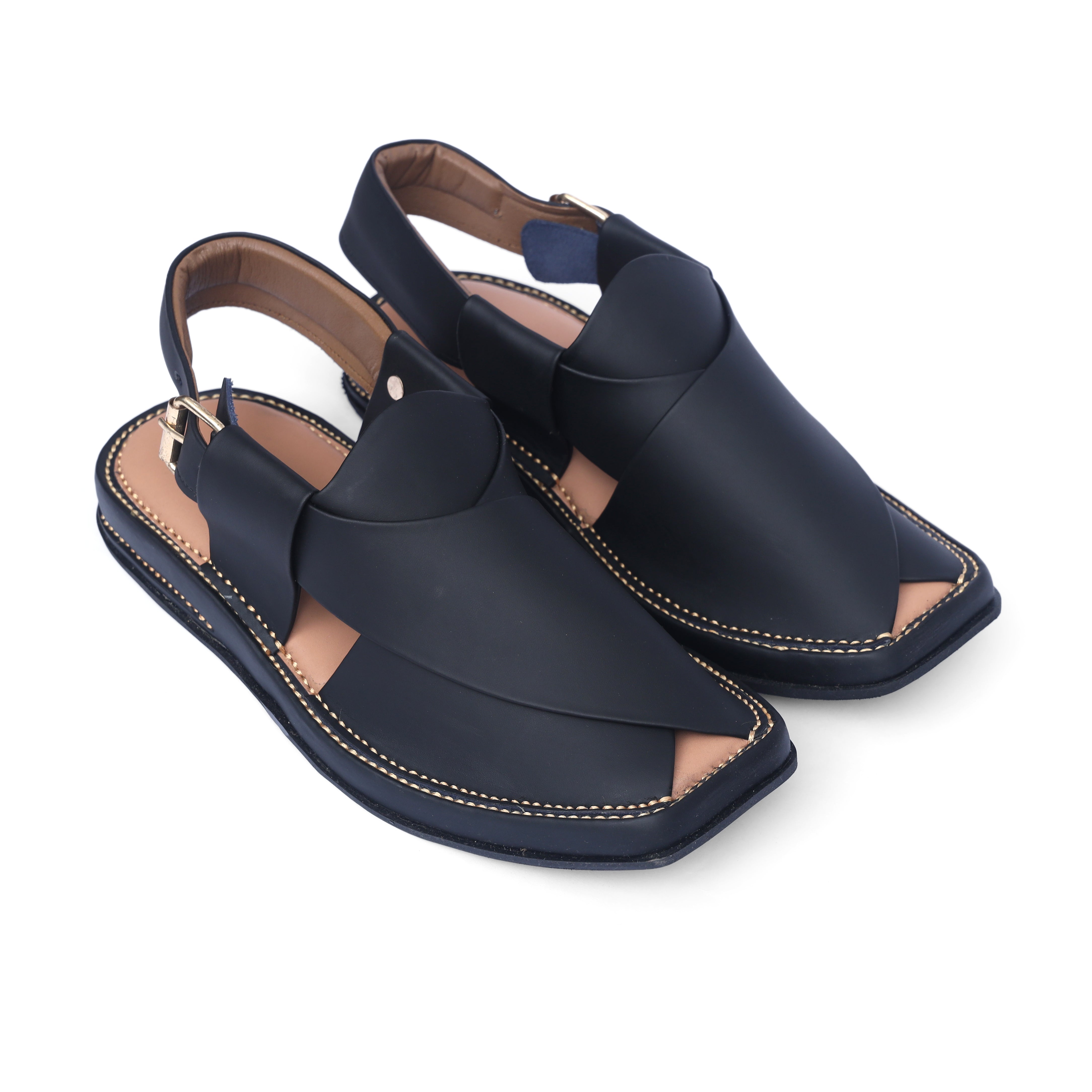 Kaptan Matte Black Chappal