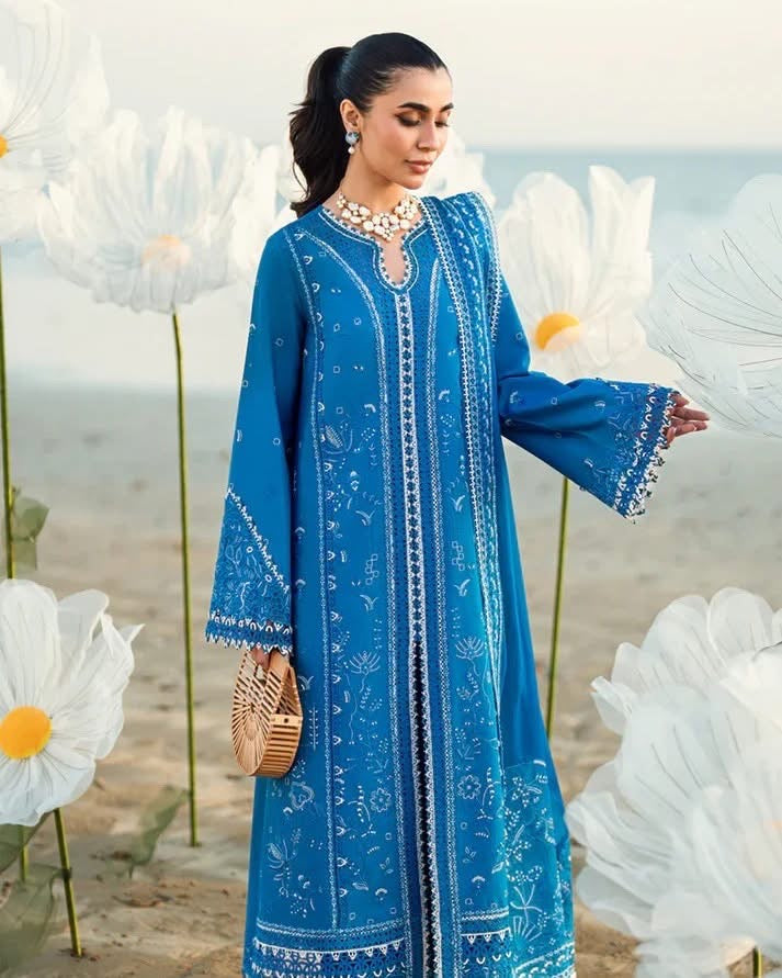 QALAMKAR LAWN UNSTITCHED EMB 3PC