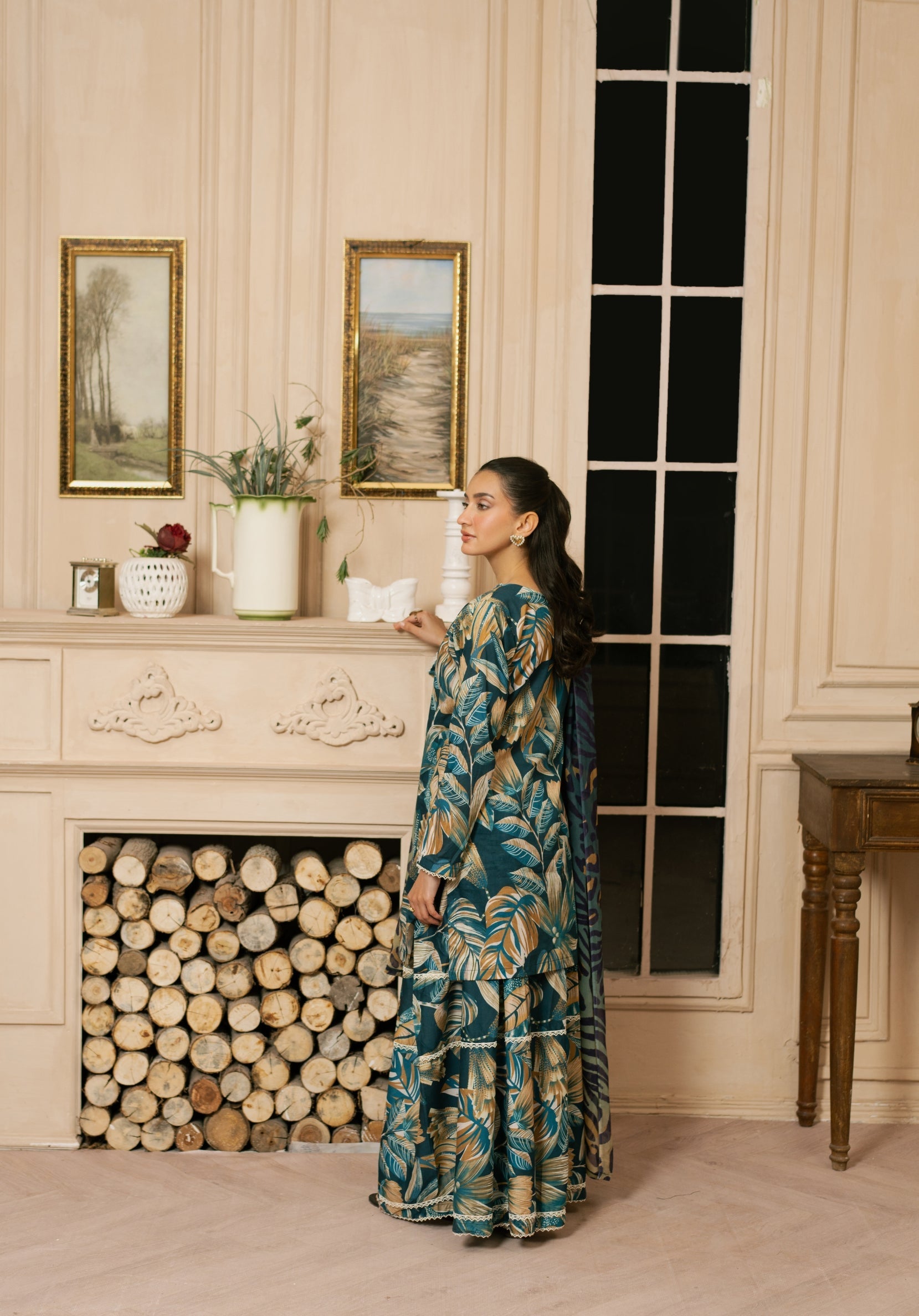 BAROQUE LAWN PRINTED UNSTICH 3PC