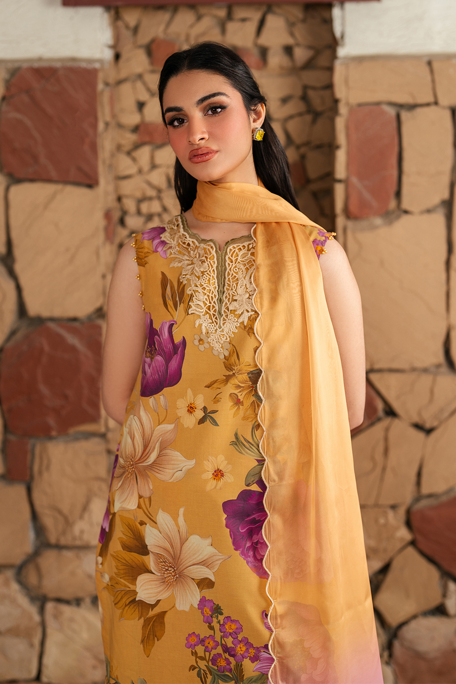 BAROQUE LAWN PRINTED UNSTICH 3PC