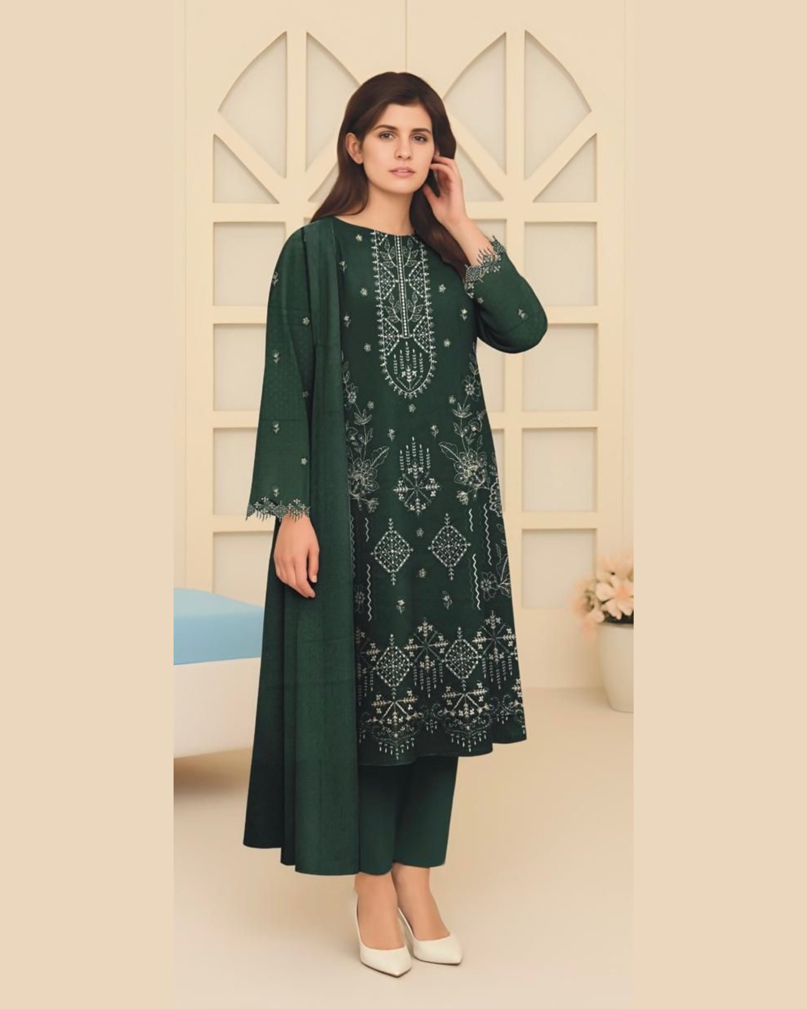 Miraal Vol#1 Dhanak Unstitched Emb  3PC