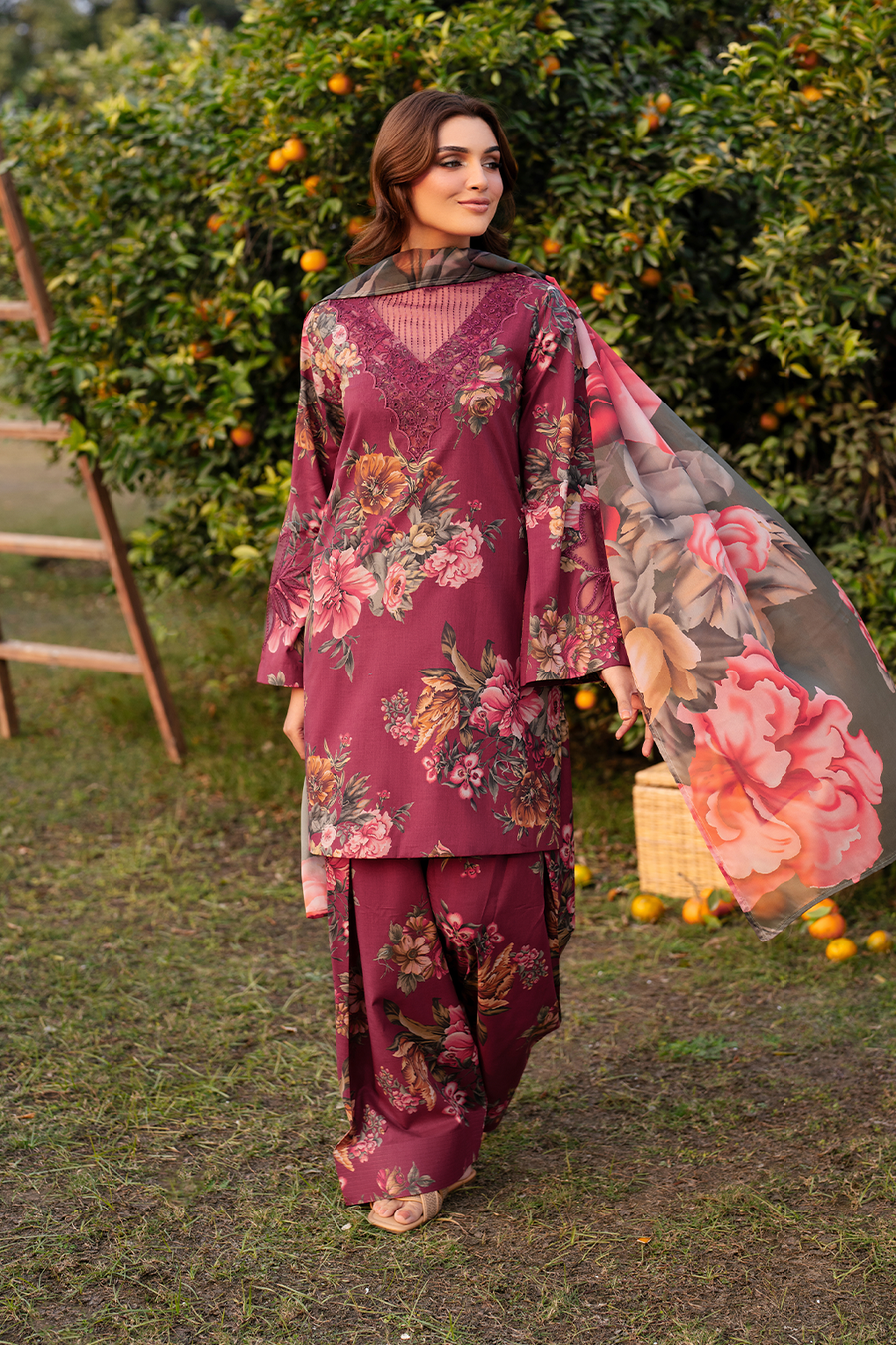 BAROQUE LAWN PRINTED UNSTICH 3PC