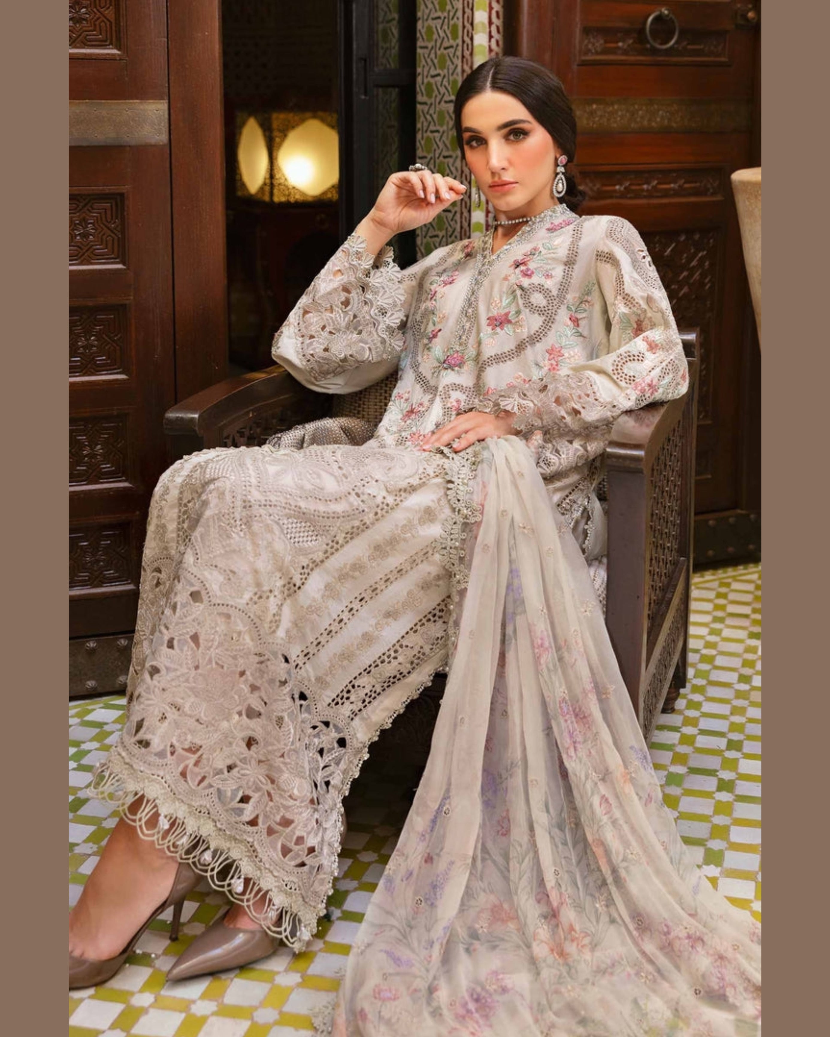 MARIA.B LAWN UNSTITCHED EMB 3PC