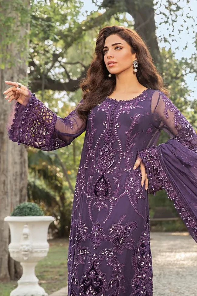 MARIA.B CHIFFON UNSTITCHED EMB SUIT