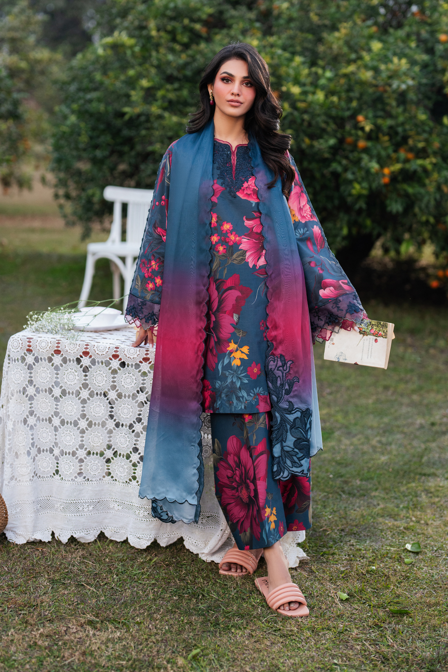 BAROQUE LAWN PRINTED UNSTICH 3PC