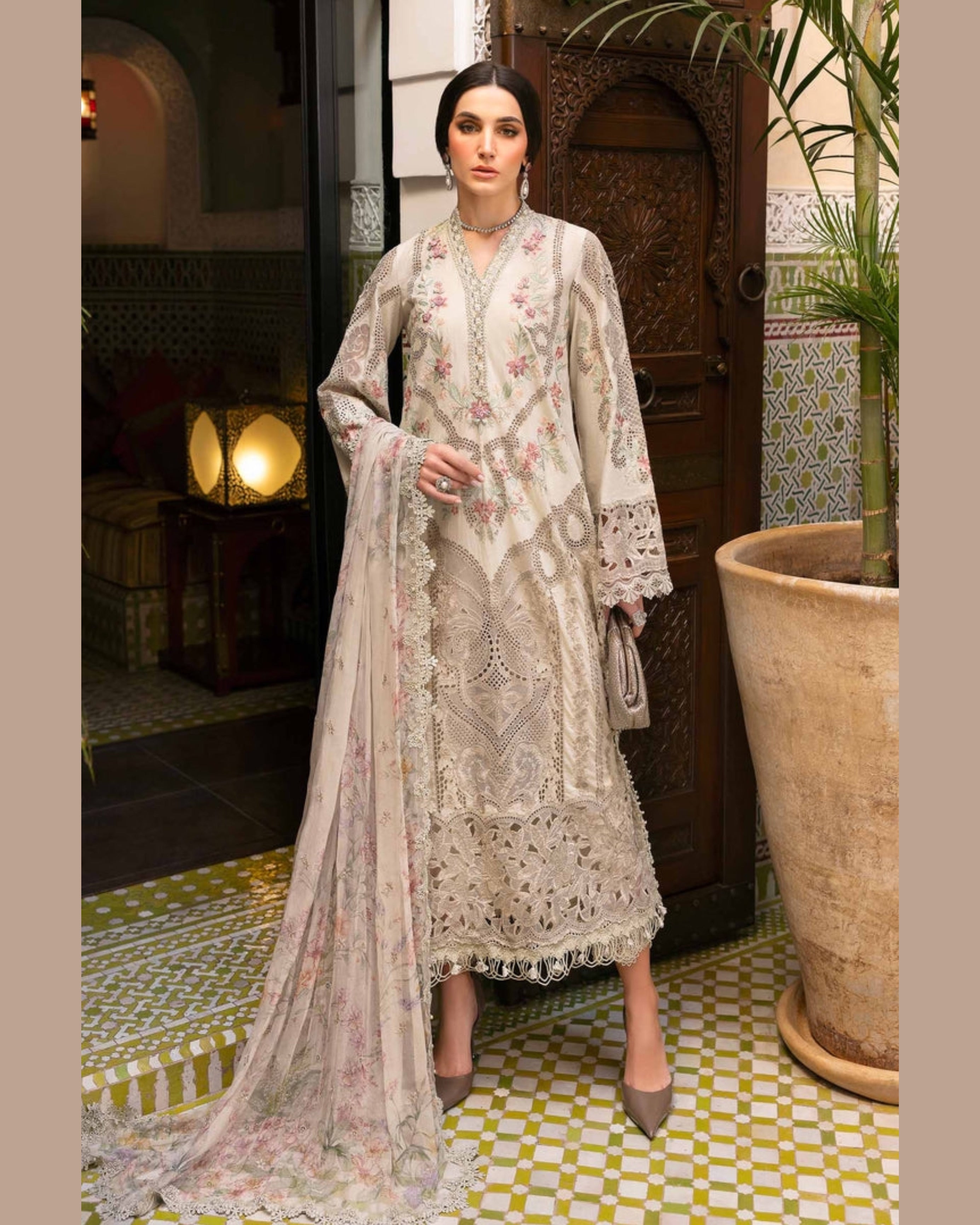 MARIA.B LAWN UNSTITCHED EMB 3PC