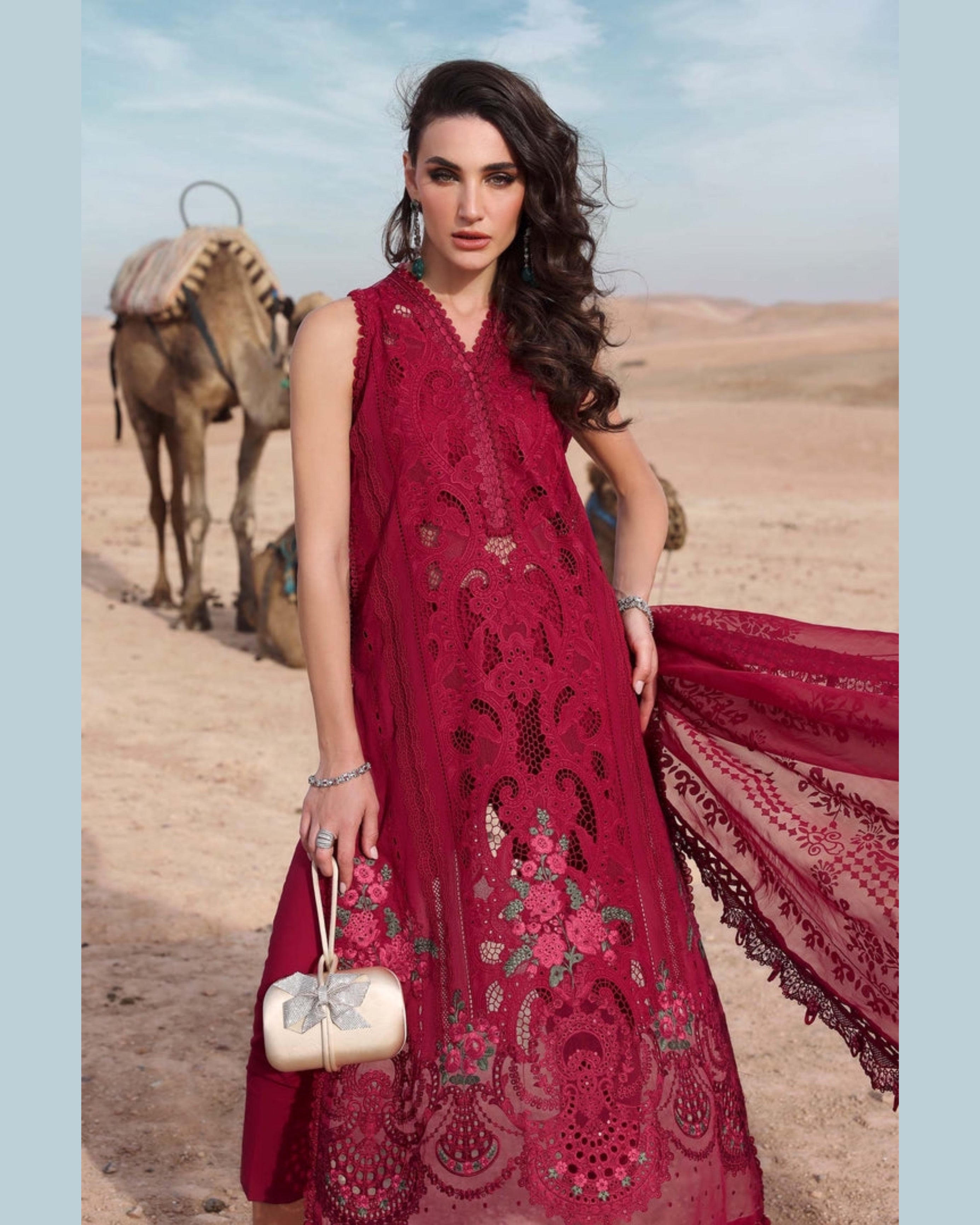 MARIA.B LAWN UNSTITCHED EMB 3PC