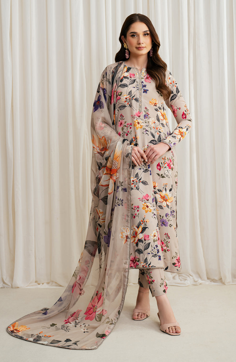 BAROQUE LAWN PRINTED UNSTICH 3PC