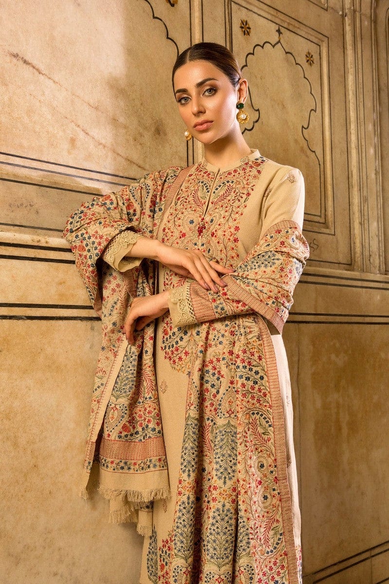 BAREEZE DHANAK UNSTITCHED EMB 3PC