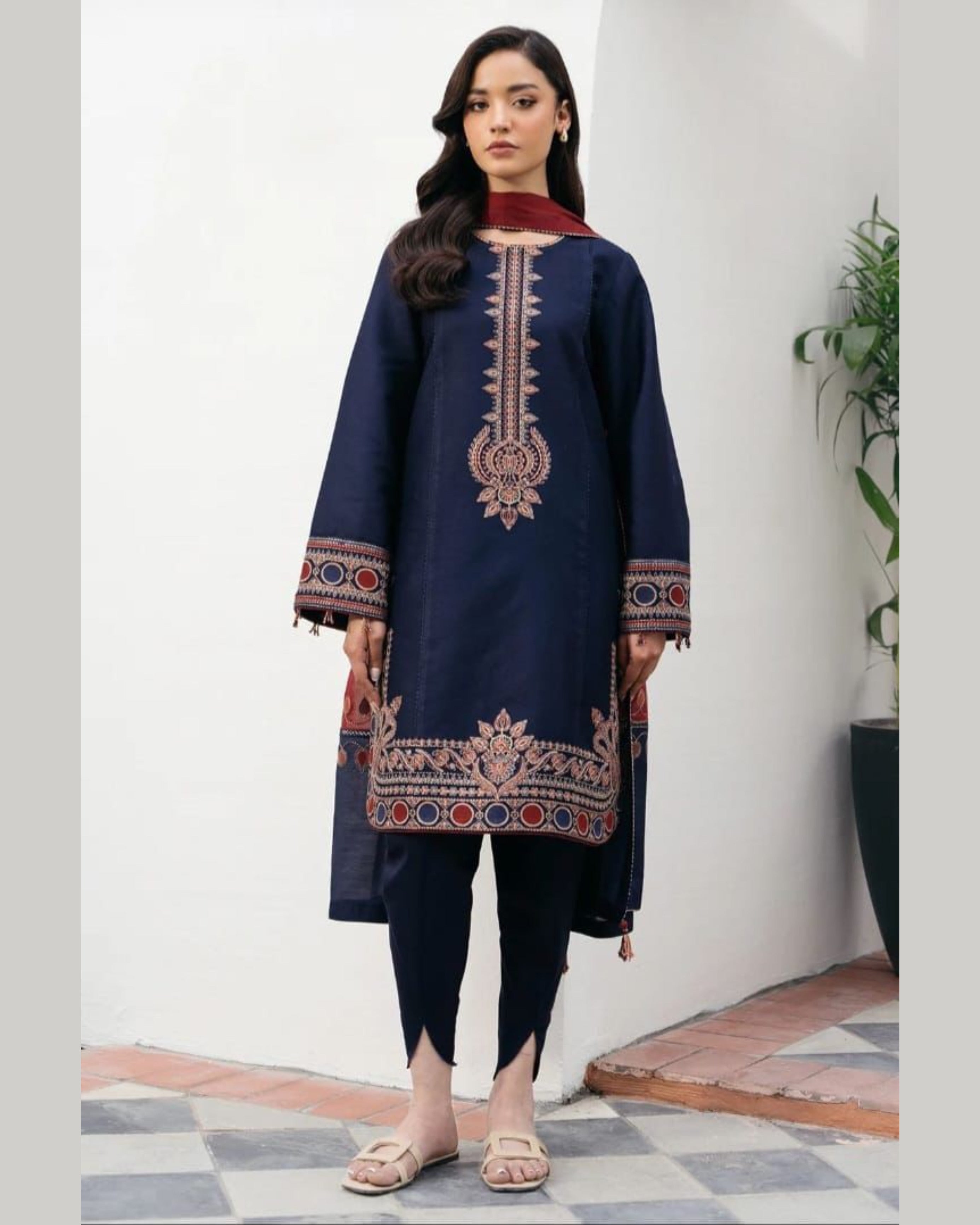 JAZMIN LAWN UNSTICH EMB 3PC
