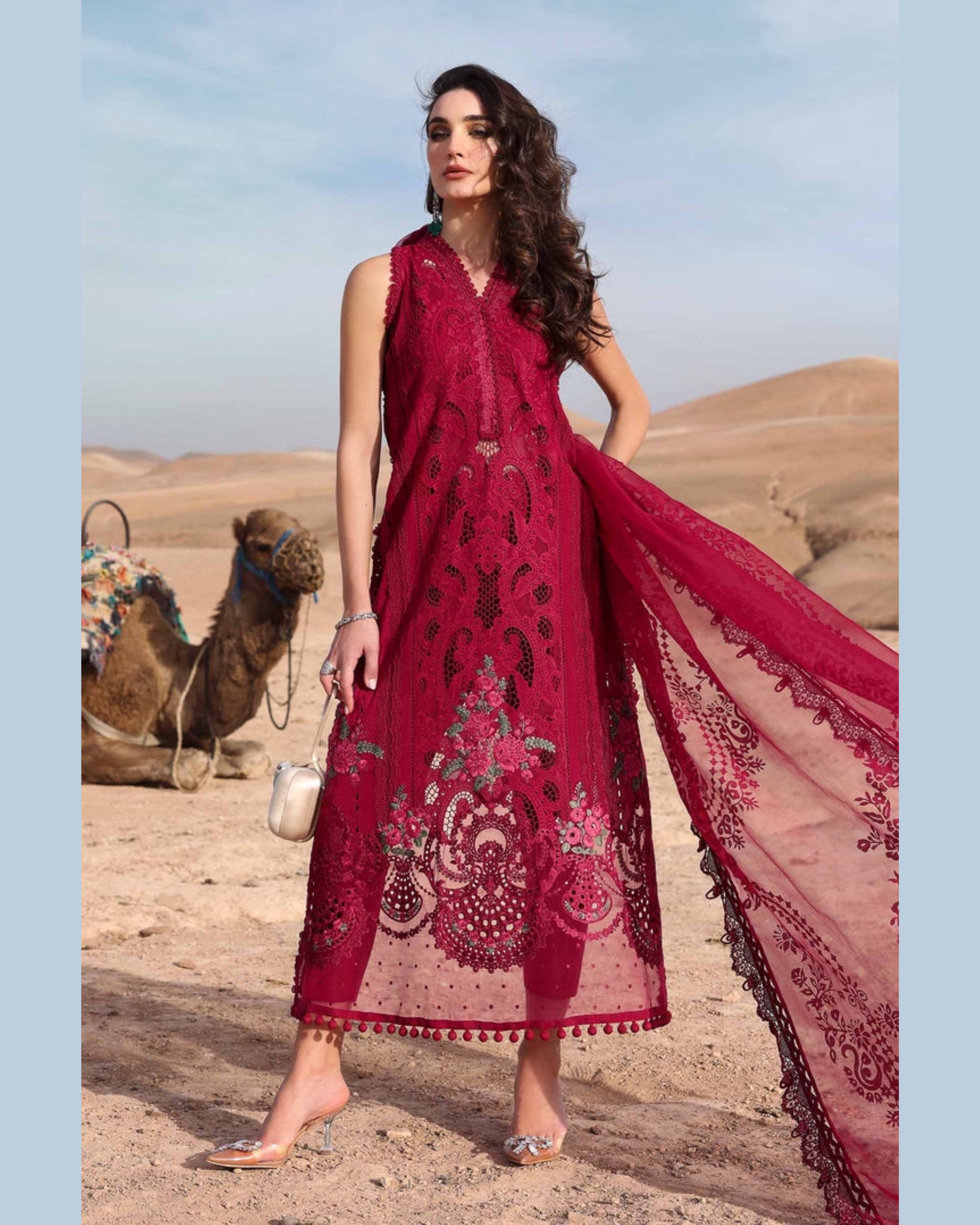 MARIA.B LAWN UNSTITCHED EMB 3PC
