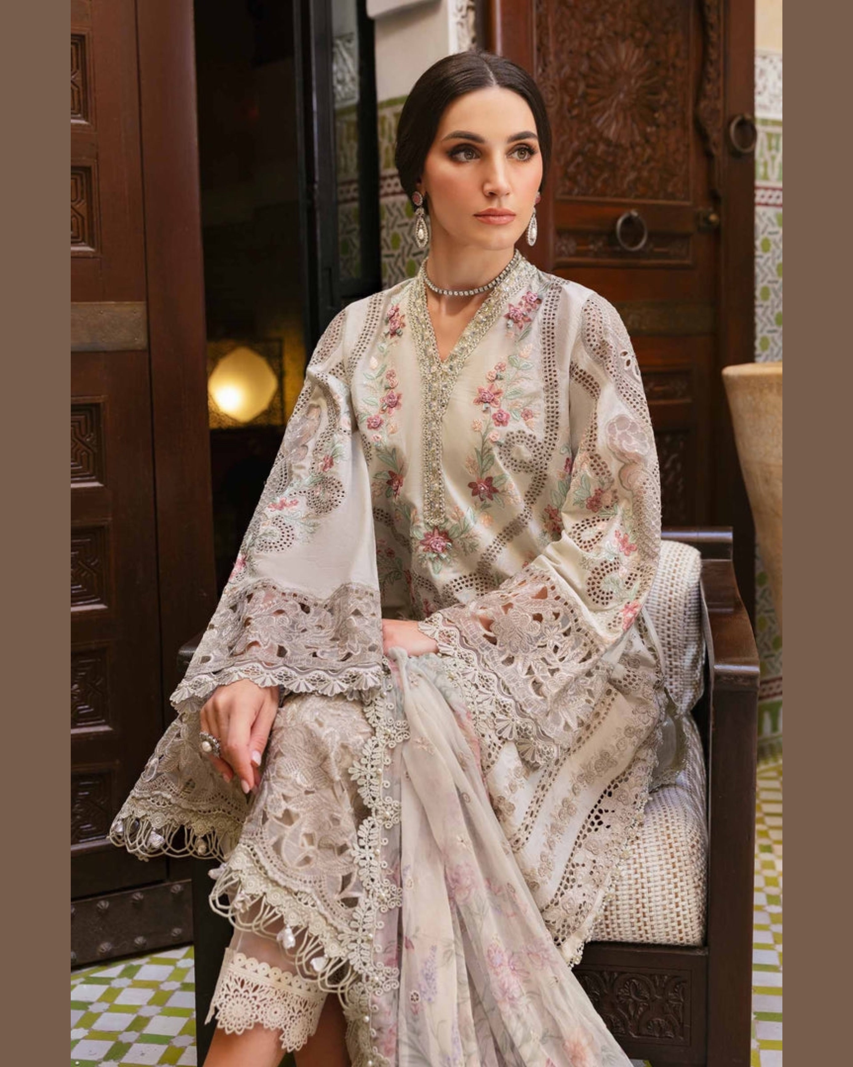 MARIA.B LAWN UNSTITCHED EMB 3PC