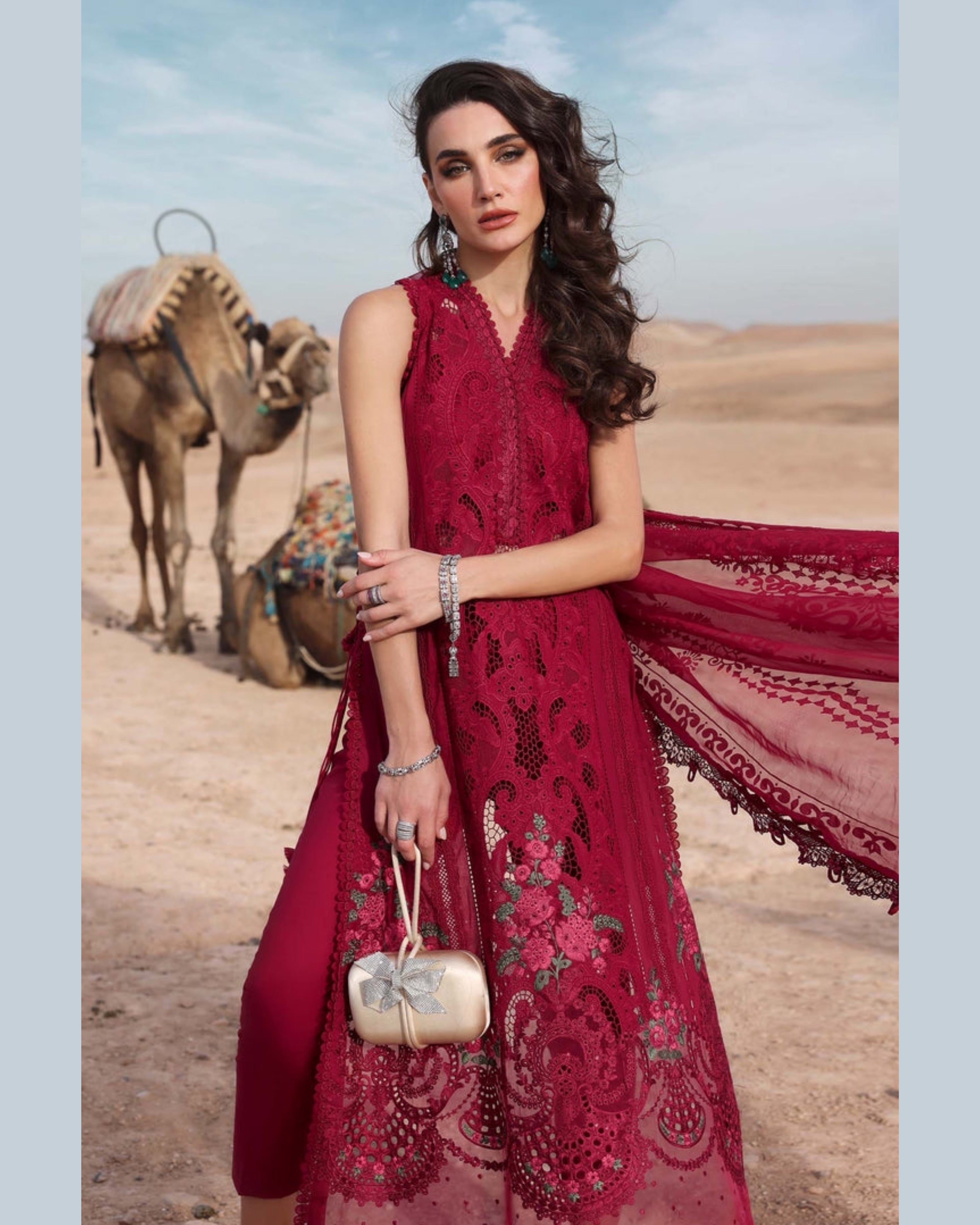 MARIA.B LAWN UNSTITCHED EMB 3PC
