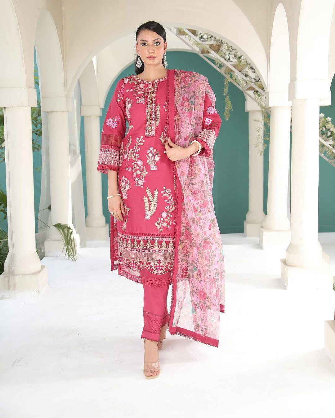 AZALIA LAWN UNSTITCHED EMB 3PC