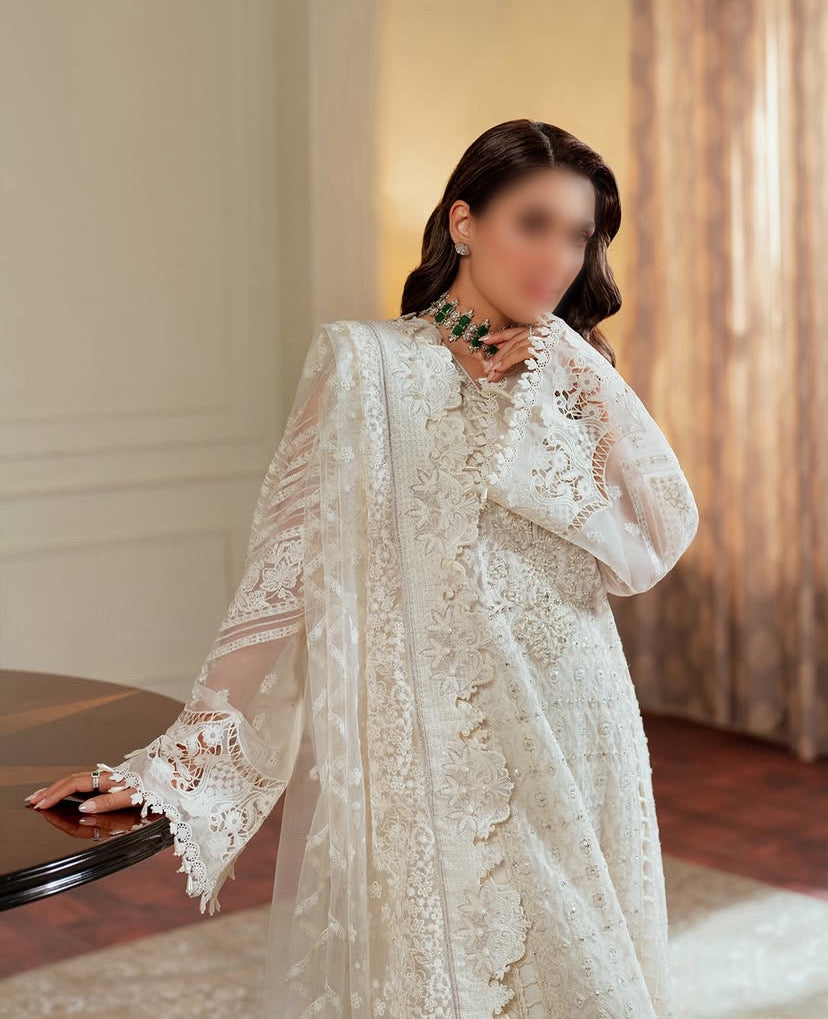 BAROQUE CHIFFON UNSTITCHED EMB SUIT