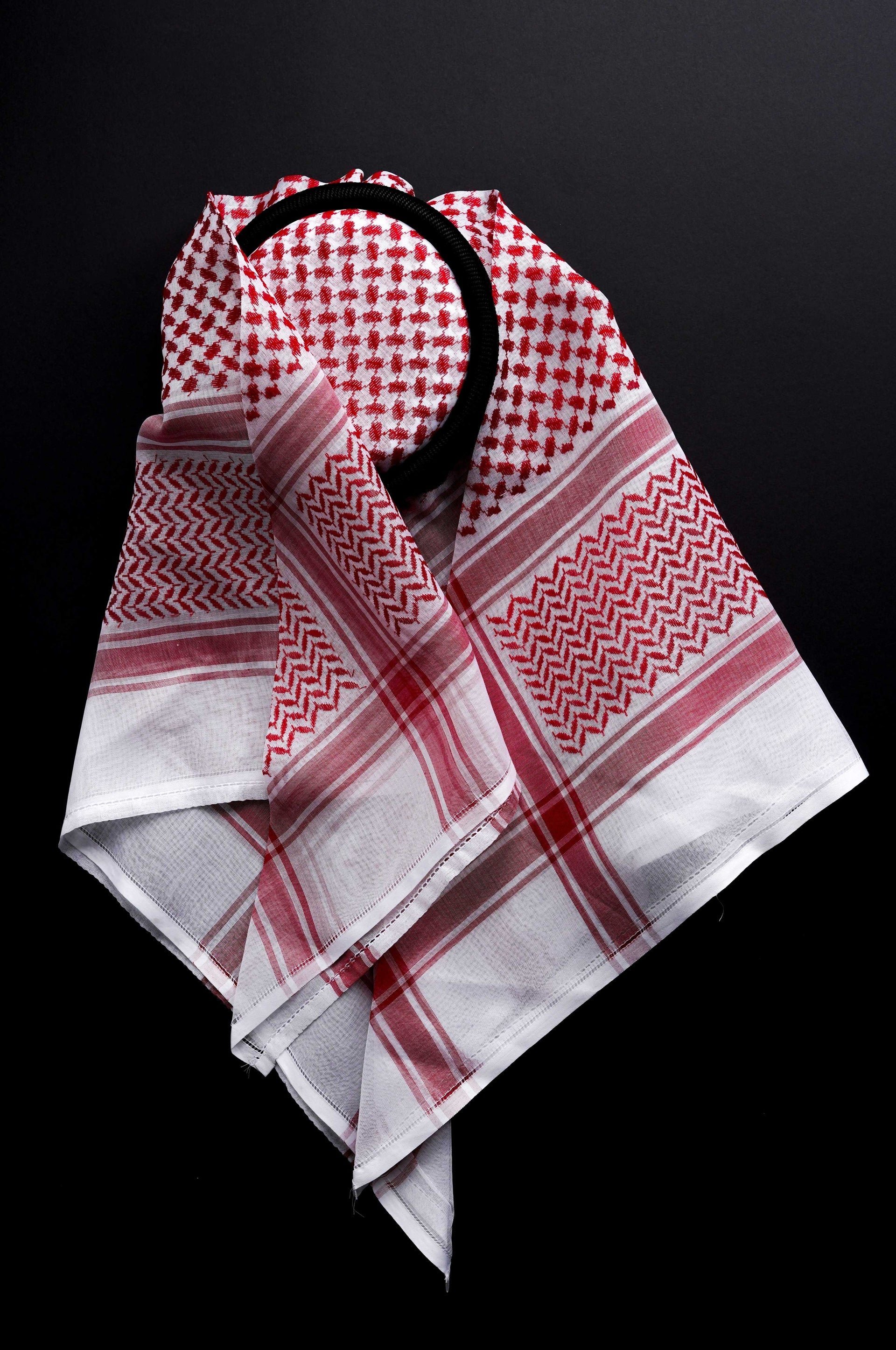 Red Shemagh with Black Ring