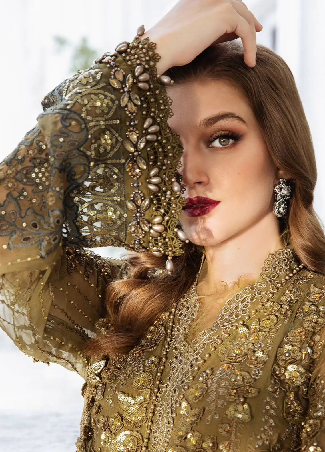 MARIA.B CHIFFON UNSTITCHED EMB SUIT